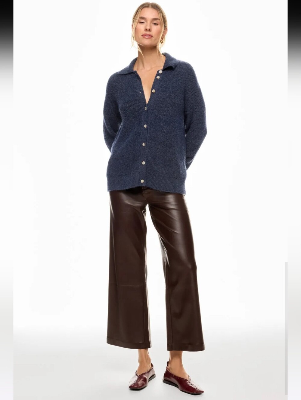 Central Park West Millie Navy Sweater Cardigan Size M
